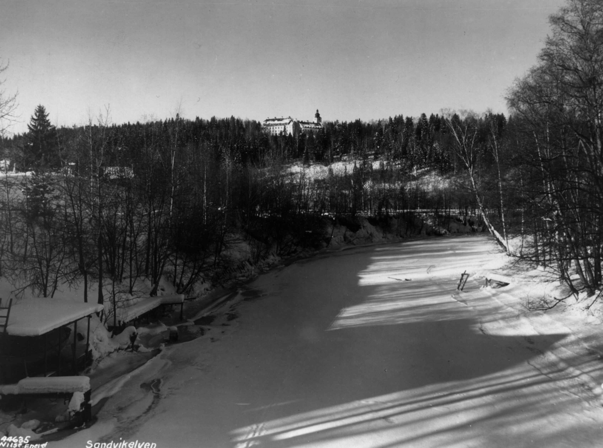 Anders Beer Wilse, Bærum sykehus, Sandvikelva, vinter.