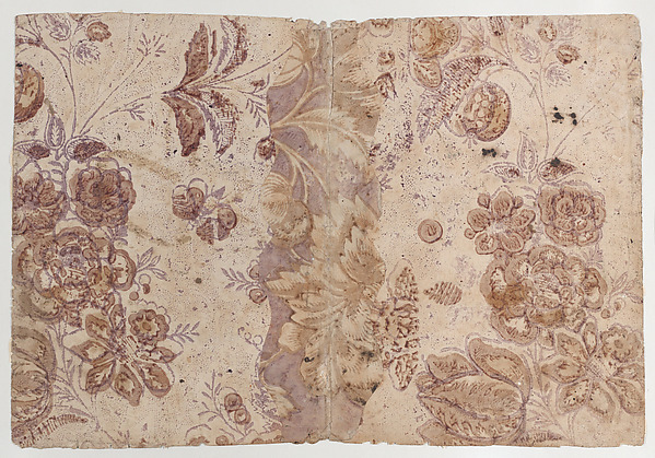 Anonymous, Book cover with overall floral and dot pattern