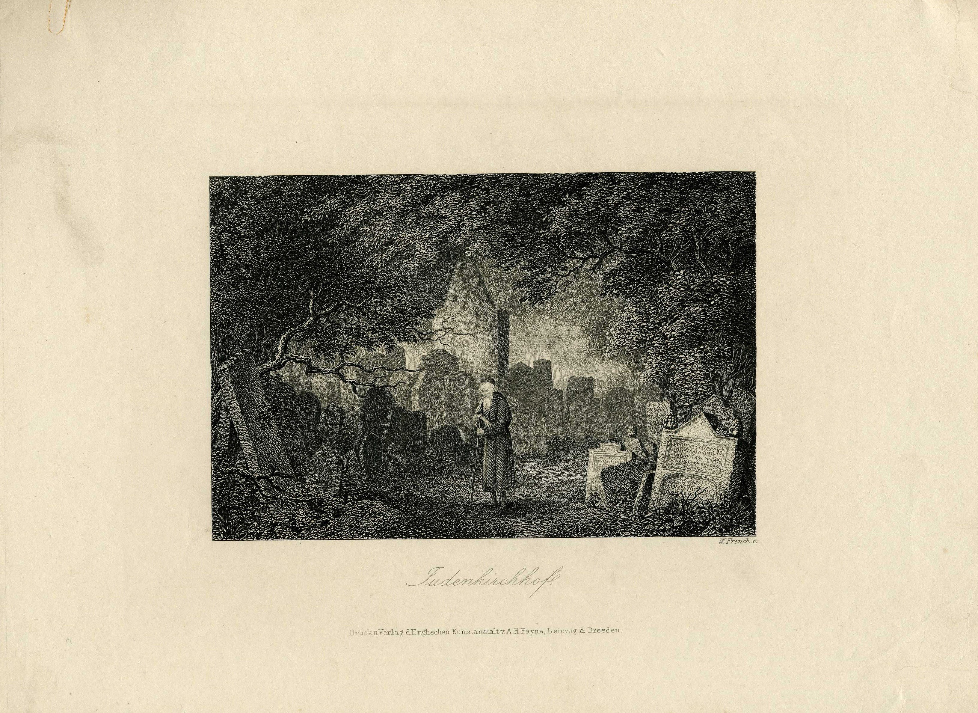 Unknown artist, Grafik "Judenkirchhof"