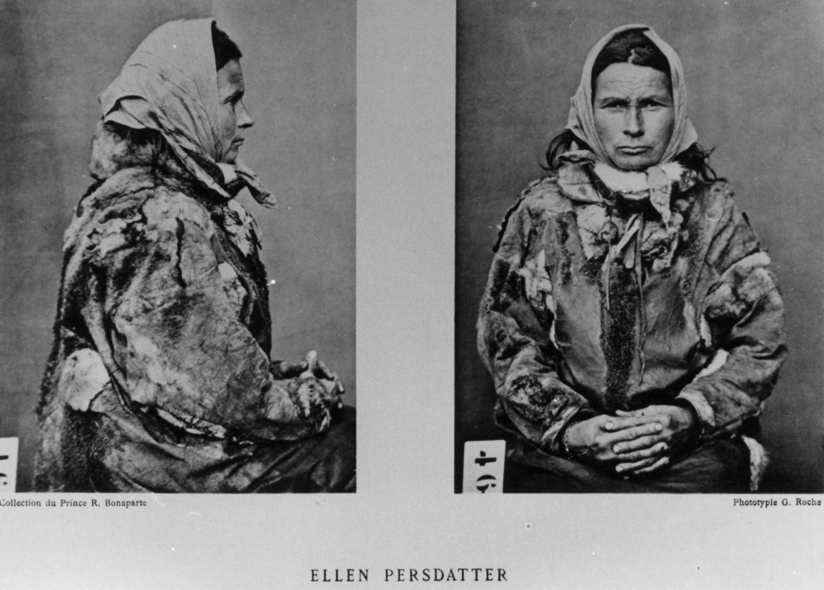 G. Roche, Roland Bonaparte sin samling. Portrett av Ellen Persdatter. Inngår i Bonapartes sameportretter som nr. 46. Bonaparte