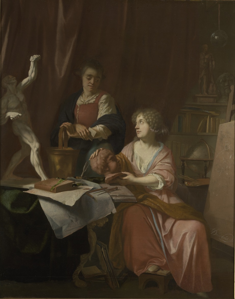 Johannes Voorhout, Lady and girl in the studio of an artist