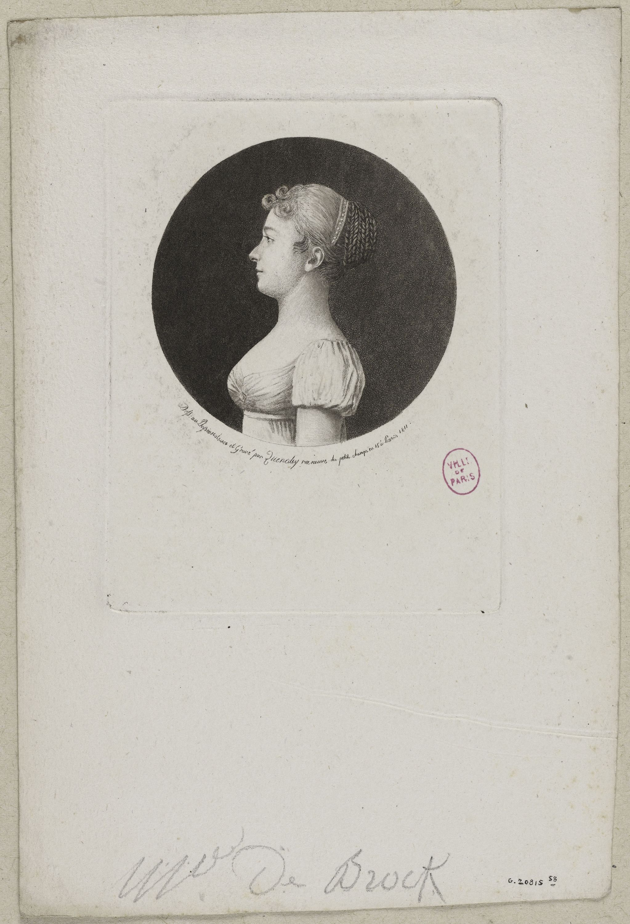Edmé Quenedey, Portrait de Madame de Brock
