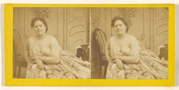 Unknown, [Rubenesque woman with one breast exposed, seated]
