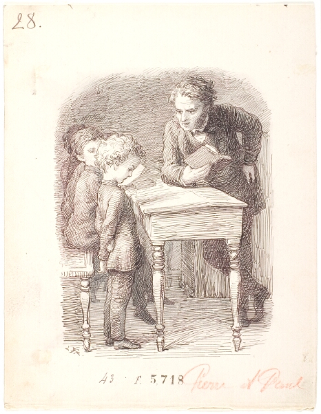 Lorenz Frølich, Skoletime. Pierre kan ikke lektien