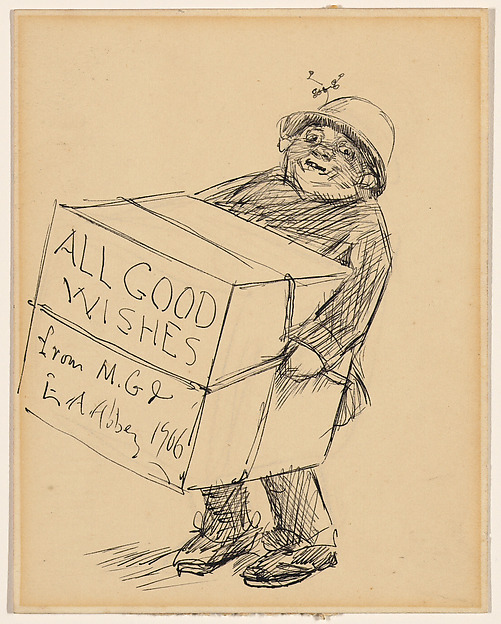 Edwin Austin Abbey, Man Delivering a Holiday Box
