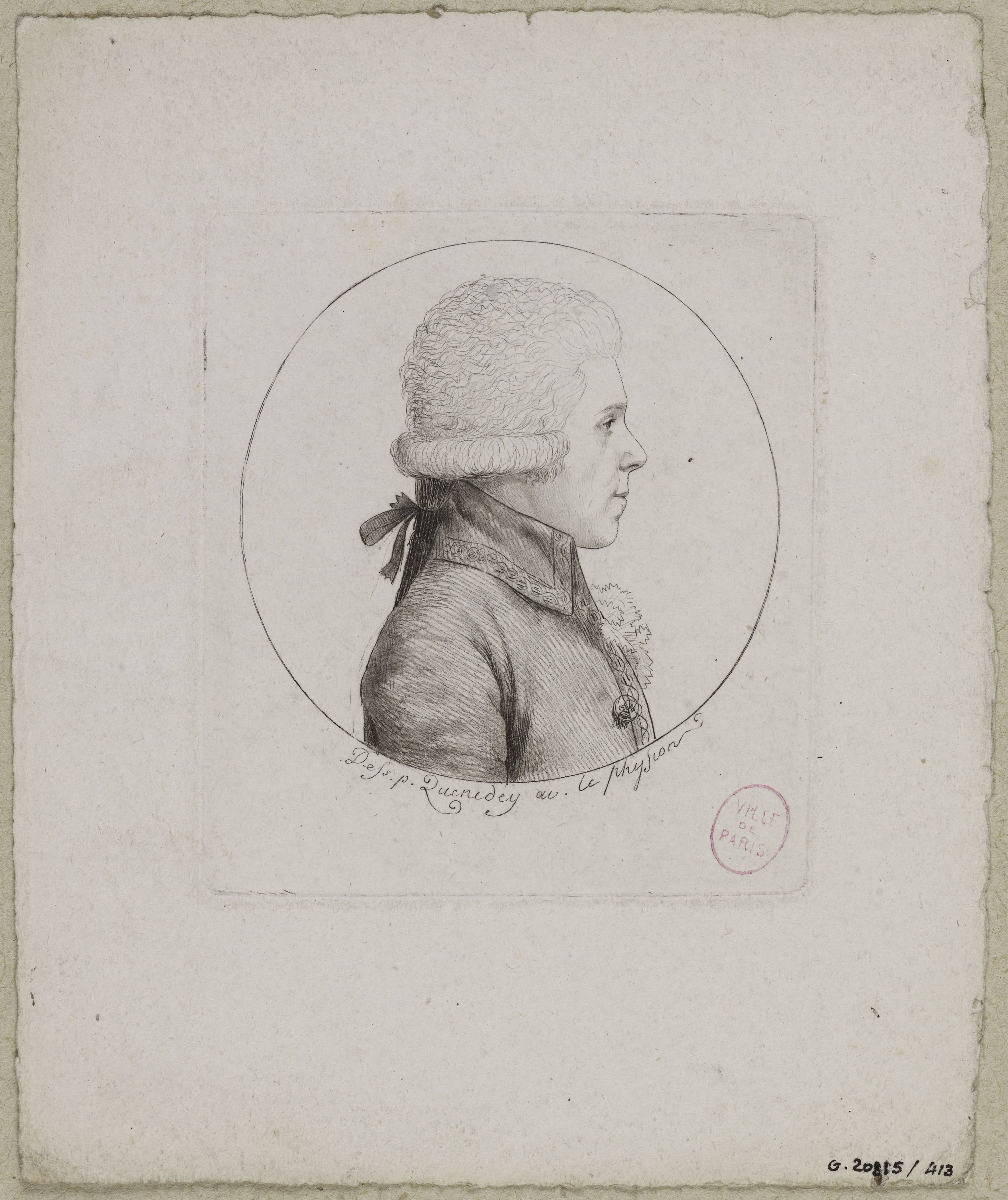 Edmé Quenedey, Portrait d'un homme, fin XVIIIème siècle/début XIXème siècle
