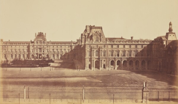 Édouard Baldus, [The Cour Napoléon Seen from the Tuileries, Louvre, Paris]