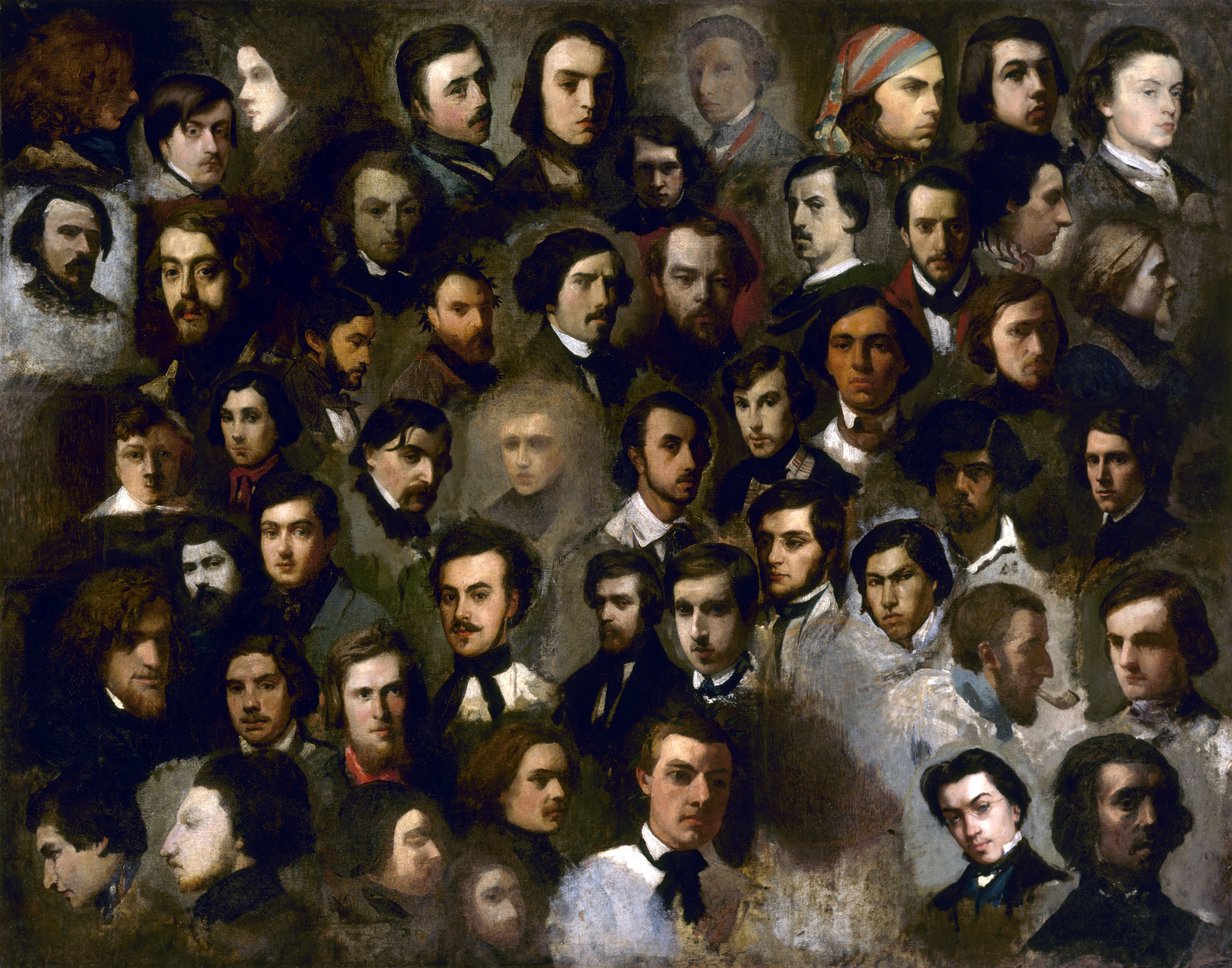 Anonyme, Portraits des élèves de l'atelier Paul Delaroche