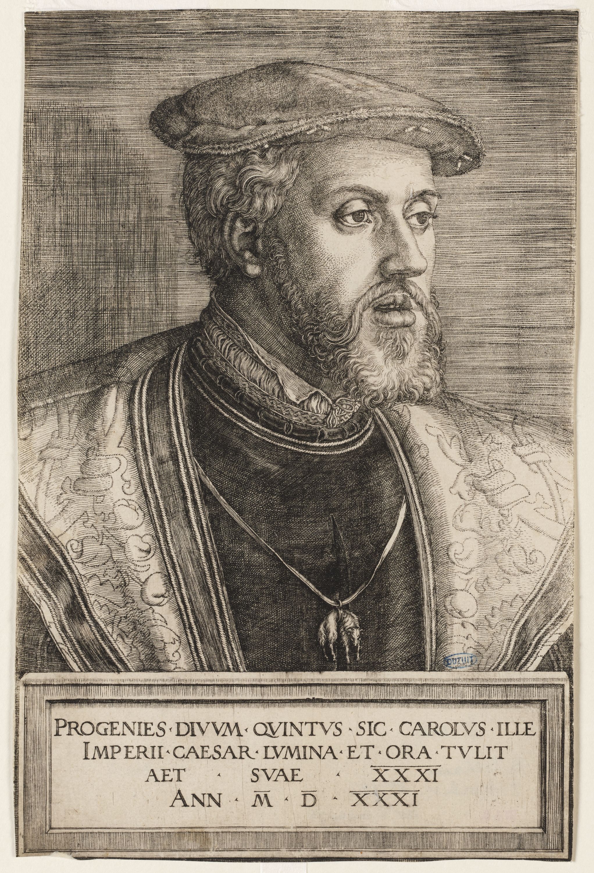 Barthel Beham, Portrait de Charles V (Hollstein, volume 2, page 228) Bartsch 60