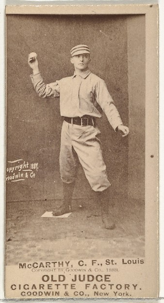 Goodwin & Company, Tommy McCarthy, Center Field, St. Louis Browns, from the Old Judge series (N172) for Old Judge Cigarettes