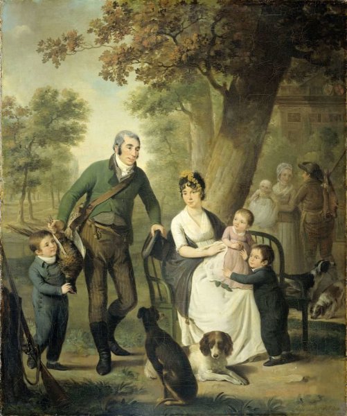 Adriaan de Lelie, Jonkheer Gysbert Carel Rutger Reinier van Brienen van Ramerus(1771-1821), with his Wife and four of their Children
