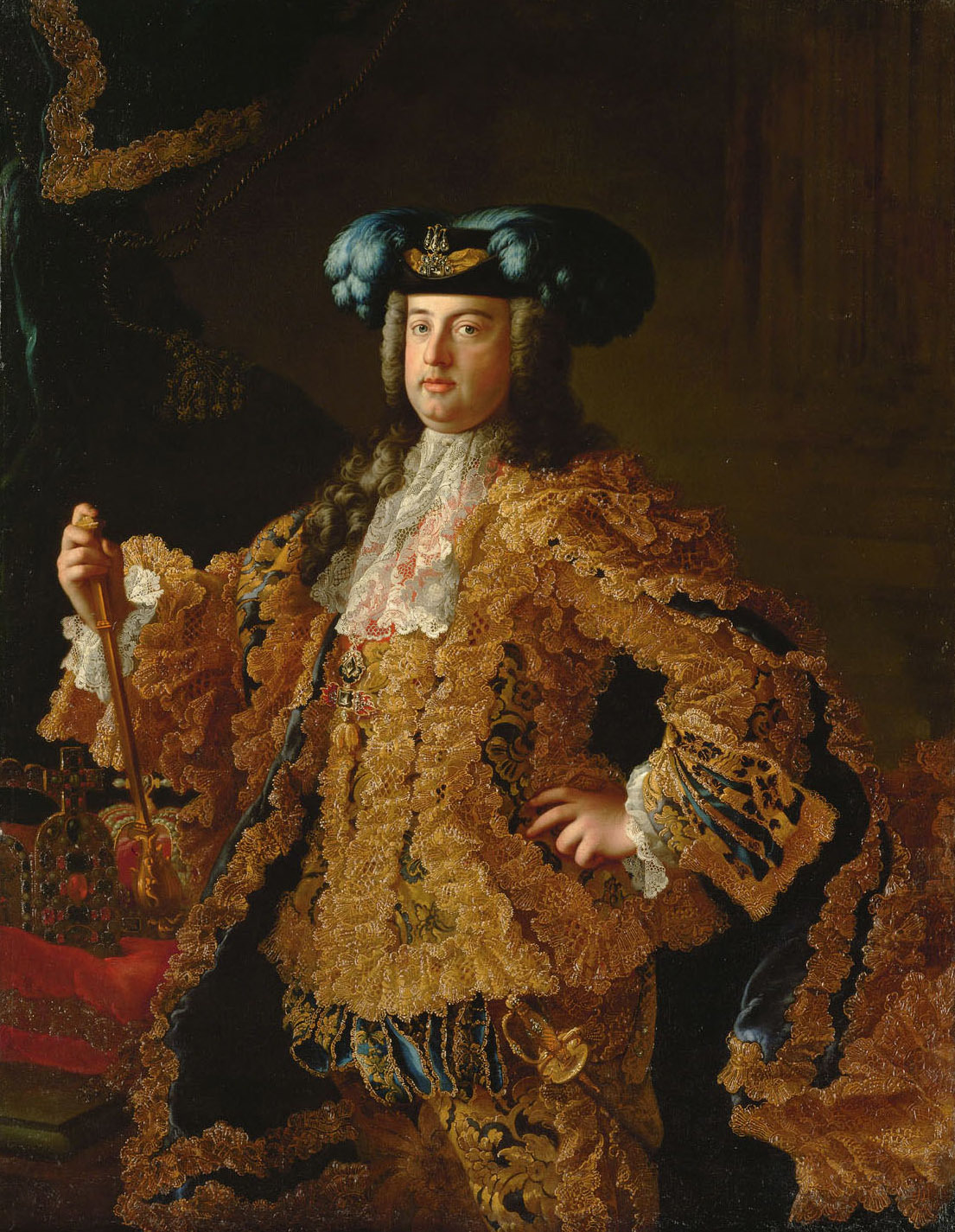 Martin van Meytens, Herzog Franz (I.) Stephan von Lothringen (1708-1765), in reichem Hofkleid, Kniestück