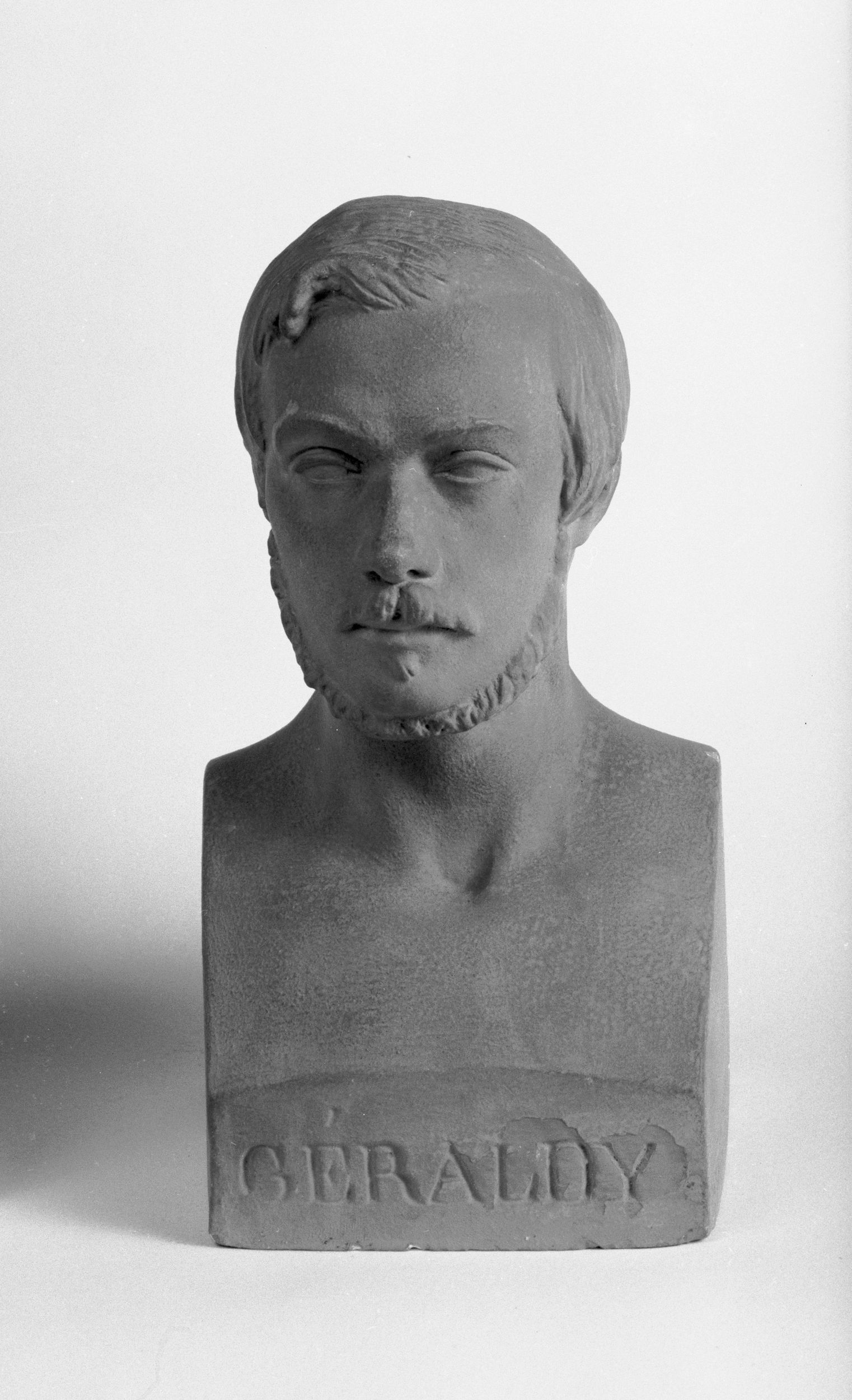 Jean Pierre Dantan, Portrait sérieux de Jean-Antoine-Just Géraldi (1808-1869), chanteur et professeur au Conservatoire de Bruxelles .