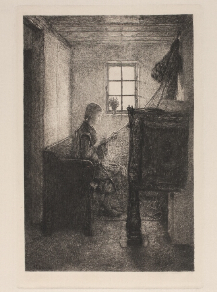 John Lübschitz, Ung pige, som bøder et fiskenet