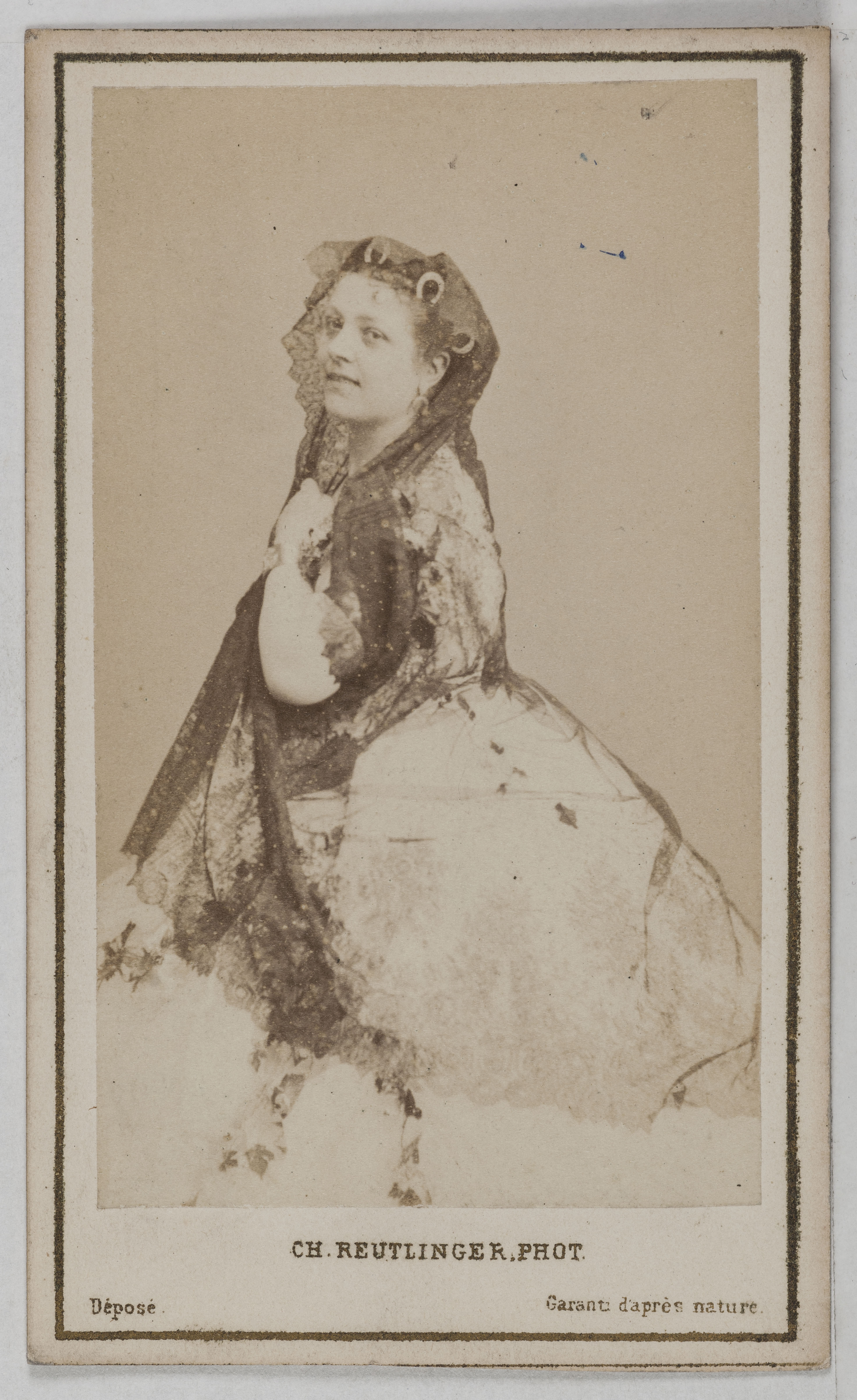 Charles Reutlinger, Portrait d'Honorine Keller (sœur d'Emilie Keller), (actrice au théâtre des Variétés)