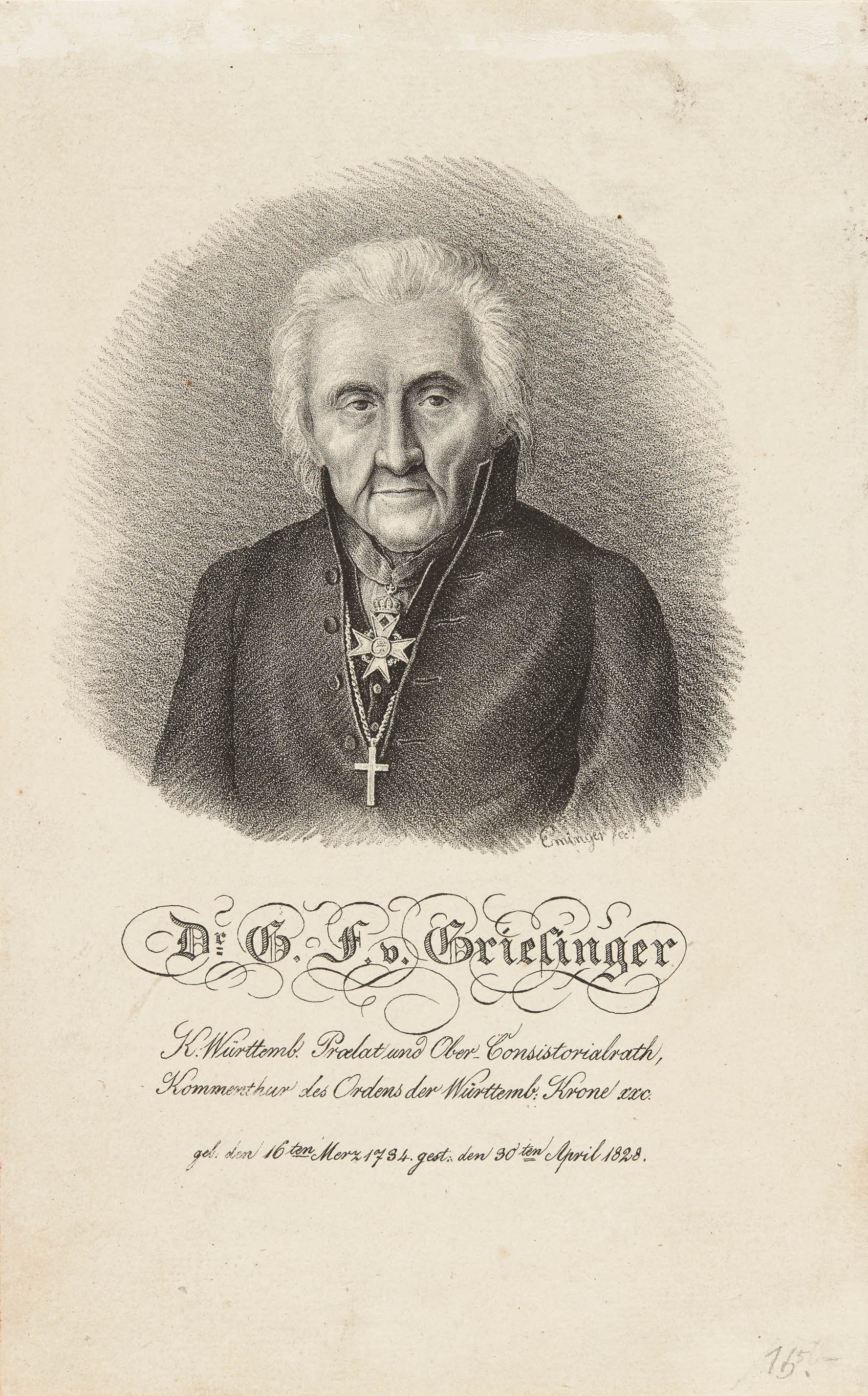 Eberhard Emminger, Bildnis Georg Friedrich von Griesinger