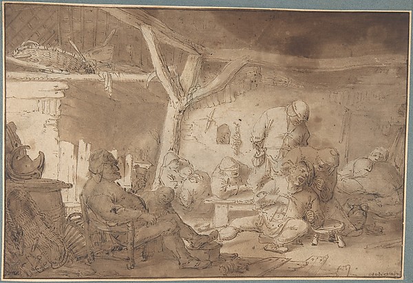 Adriaen van Ostade, Interior with Peasants