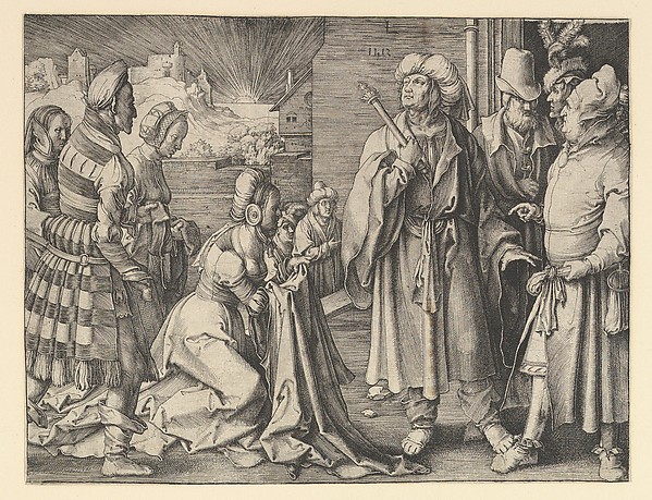 Lucas van Leyden, Potiphar's Wife Acuses Joseph