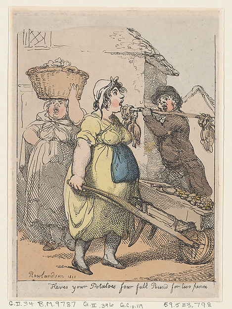Thomas Rowlandson, Here's Your Potatoes, Four Full Pounds for Two Pence