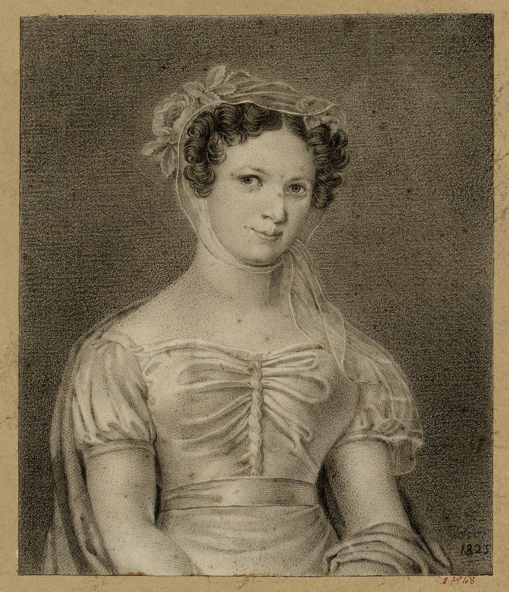 Anonyme, Portrait de Madame de Lamartine en 1825.