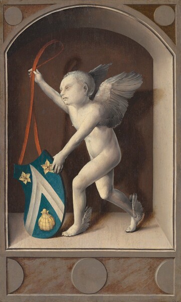 Bernard van Orley, Putto with Arms of Jacques Coëne [reverse]