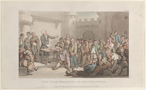 Thomas Rowlandson, The Vicar Preaching to the Prisoners