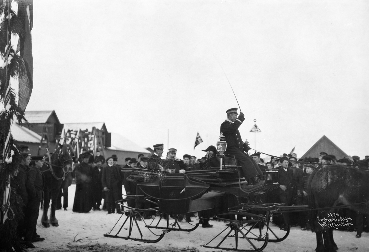 Anders Beer Wilse, Prot: Kongen Kjørende fra Bryggen Horten 28/2 1906