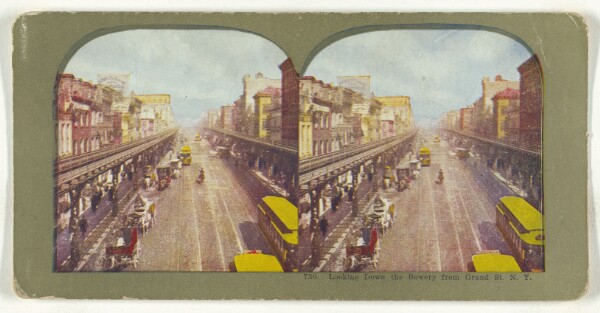 Unknown, Looking Down the Bowery From Grand Street, N.Y.