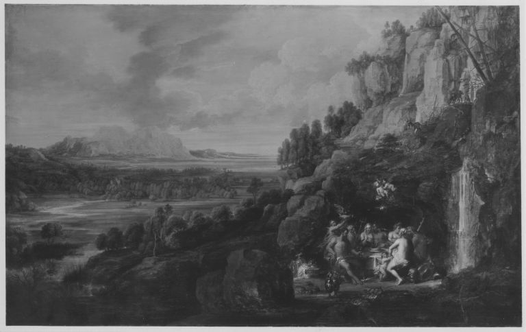 Lucas van Uden, Landschaft mit Göttermahl