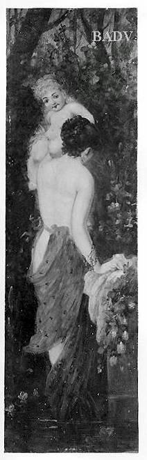 Hans Makart, Weibliche allegorische Figur mit Kind auf der Schulter