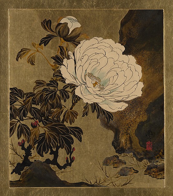 Shibata Zeshin, Lacquer Paintings of Various Subjects: Peonies