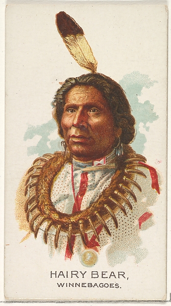 Allen & Ginter, Hairy Bear, Winnebagoes, from the American Indian Chiefs series (N2) for Allen & Ginter Cigarettes Brands