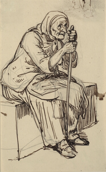 Wilhelm Marstrand, Siddende gammel kone