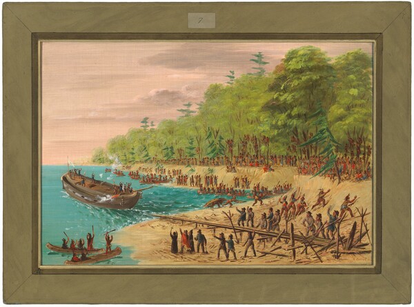 George Catlin, Launching of the Griffin.  July 1679