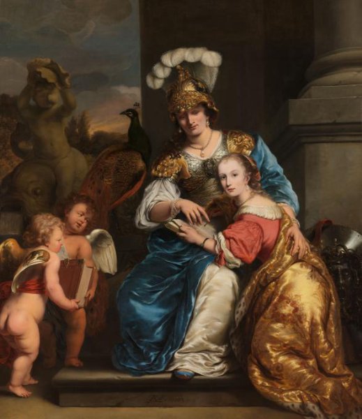 Ferdinand Bol, Margarita Trip as Minerva, Instructing her Sister Anna Maria Trip
