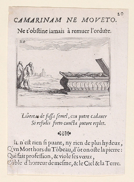 Jacques Callot, Le Tombeau (The Tomb), plate 20 from "Lux Claustri ou La Lumière du Cloitre" (The Light of the Cloisters)