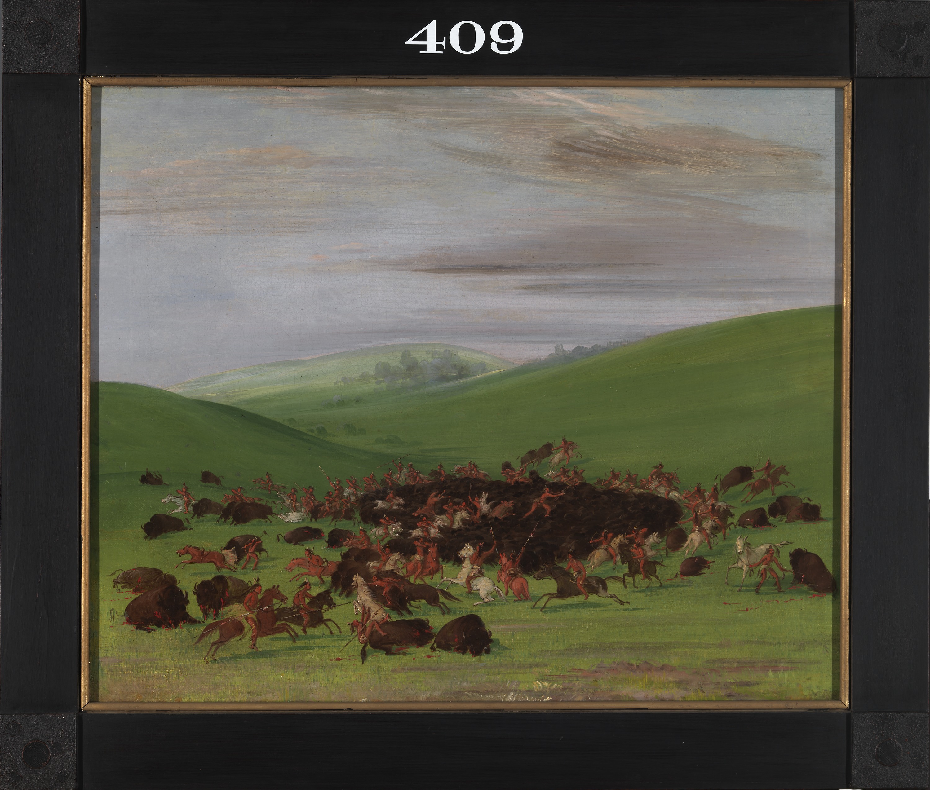 George Catlin, Buffalo Chase, a Surround by the Hidatsa