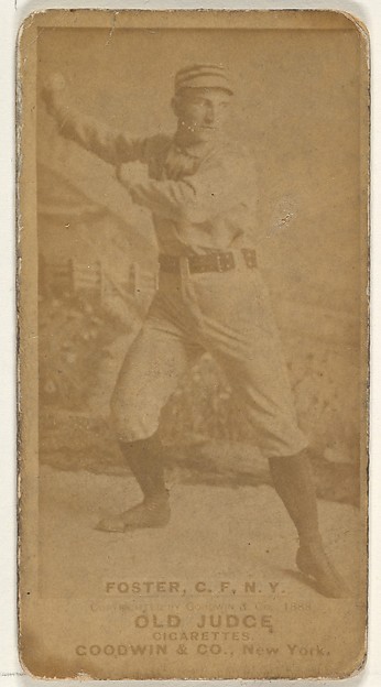 Goodwin & Company, Elmer Ellsworth Foster, Center Field, New York, from the Old Judge series (N172) for Old Judge Cigarettes