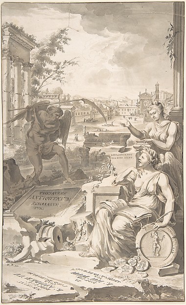 Jan Goeree, Study for Title Page to "Thesavrvs Antiqvitatvm Romanarvm", 1696