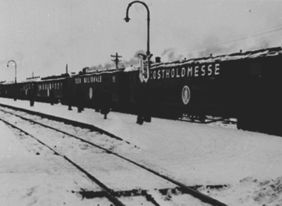 Anno Domkirkeodden, NASJONAL KOSTHOLDMESSE PÅ HAMAR JERNBANESTASJON, DEN NATIONALE KOSTHOLDSMESSE, TOG, FOLK, VINTER