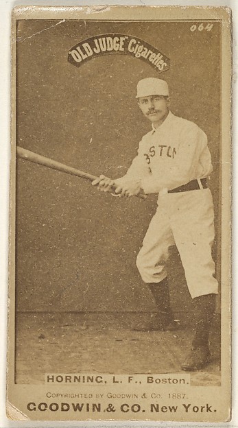 Goodwin & Company, Horning, Left Field, Boston, from the Old Judge series (N172) for Old Judge Cigarettes