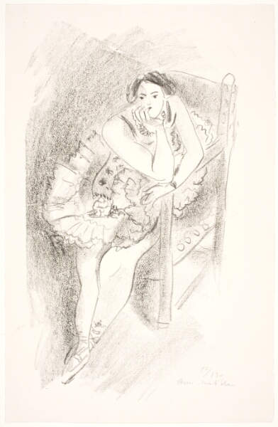 Henri Matisse, Danserinde, siddende i en stol med hovedet understøttet af sin hånd