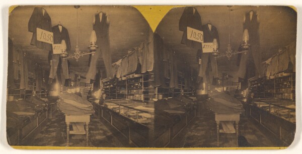 Unknown, [Interior of Popular Clothing Store, Presented by R.M. Davis & A.S. Ripley, Merchant Tailors of Franklin Falls, New Hampshire]