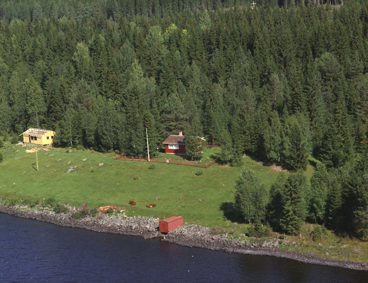 Widerøes Flyveselskap A/S, Flyfoto, hytter ved Næra, Åsmarka, Ringsaker.