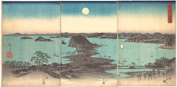 Utagawa Hiroshige, Full Moon at Kanazawa, Province of Musashi
