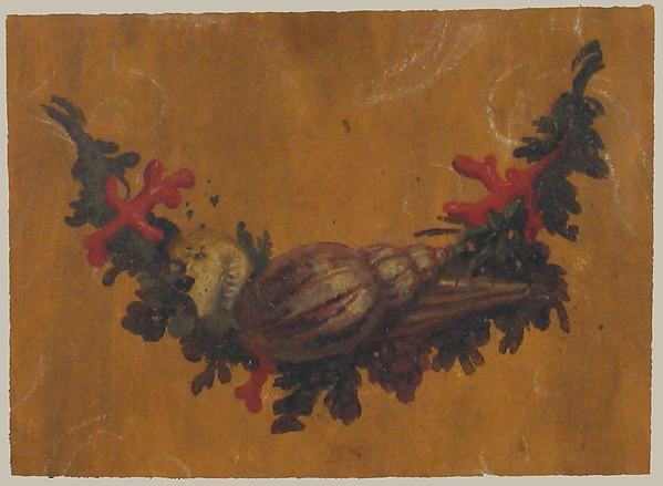Anonymous, French, 18th century, Design for Garland with Shells