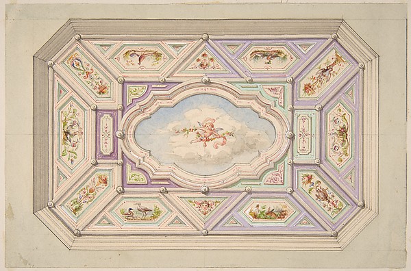 Jules-Edmond-Charles Lachaise, Design for a ceiling with a putto