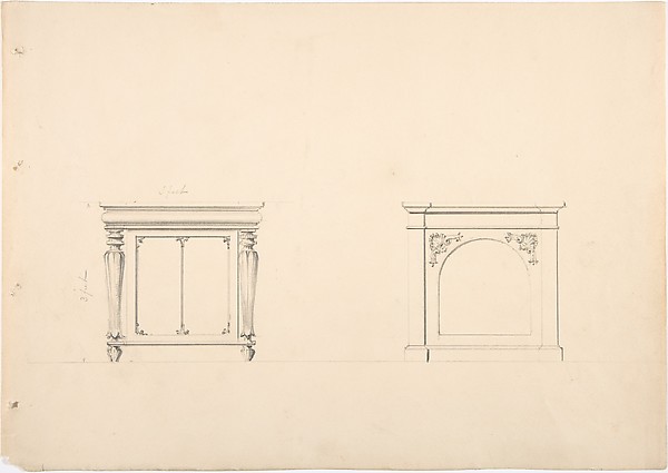 Anonymous, British, 19th century, Design for Two Small Cabinets
