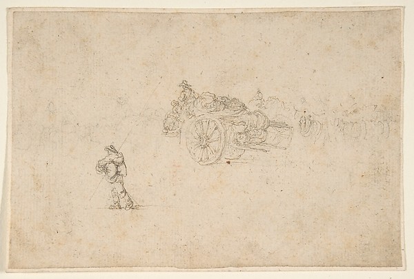 Stefano della Bella, A Loaded Wagon and Several Human Figures.