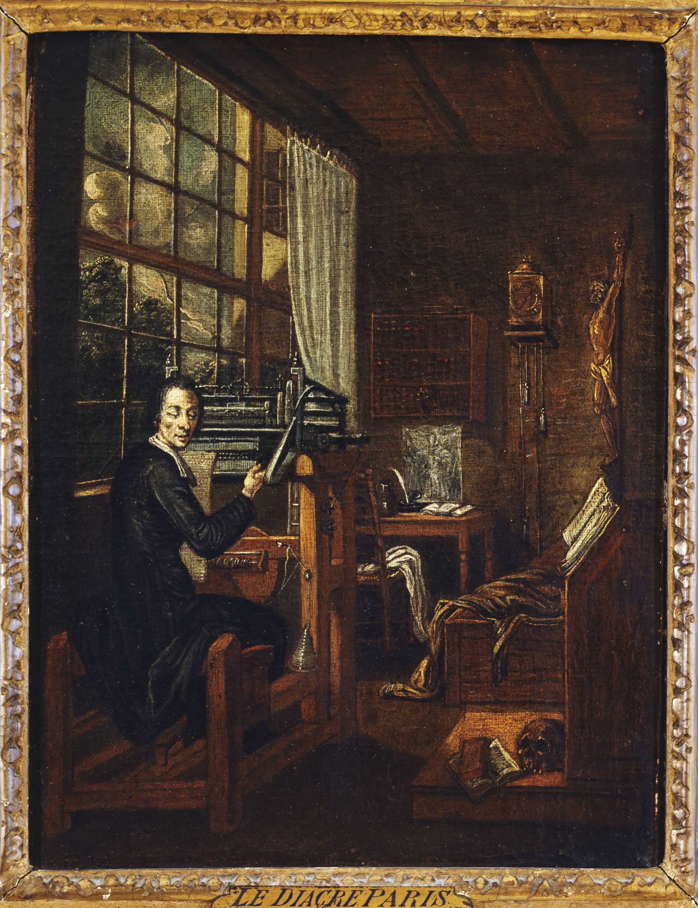 Anonyme, Portrait du diacre Pâris (1690-1727) se livrant à des travaux manuels pour soulager les pauvres
